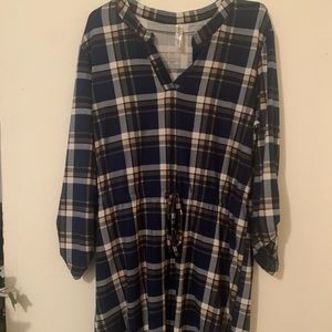 Plaid blue dress